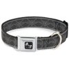 Dog Collar Seatbelt Buckle Buckle Down BD Monogram2 Grays 16 to 23 Inches 1.5 Inch Wide