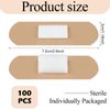 Geiserailie 100 Pcs Pressure Bandages XL for Dialysis Patients 2.83 x 1.18 Inch Pressure Adhesive Bandage Waterproof for Wound Care Absorbent Pad Thin Skin Seniors First Aid Essential