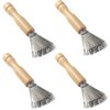 Hair Brush Cleaner 4PCS Hair Comb Cleaner Mini Removable Home Travel Salon Rake with Metal Wire Portable Comb Brush Wooden Handle Cleaning Tools