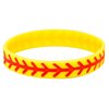 Softball Silicone Wristbands - Great Softball Party Favor, Football Birthday Themed Party Decorations, Wristband Bracelet, 8 Pack Party Favor Bag Set (4 of Each Design, 8" Circumference)