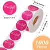 1000 Pieces 1.5 Inch Customer Appreciation Stickers Small Business Sticker Roll Round Self Adhesive Stickers Labels for Packing Mailing Envelopes Postcards (Rose Red Background)