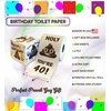 Printed TP You're 40 Printed Birthday Toilet Paper Gift - 40th Bday Party Funny Birthday Gift Joke Toilet Paper Prank, Novelty Unique Birthday Presents for Men, Women, Family, Friends - 500 Sheets