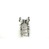Silver metal gray crystal and silver pearl hair claw clip