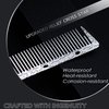 Dolmifapro 2 Pcs Metal Comb, Rat Tail Comb with Metal Pick Flat Top, Pintail Comb Stainless Steel Comb Set,Metal Comb for Men, Professional Barber Combt, Anti Static, Heat Resistant