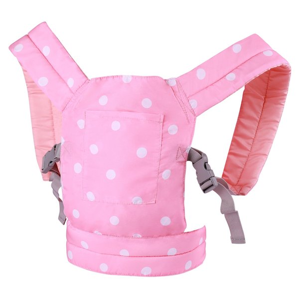 BABESIDE Reborn Baby Doll Carrier for 17-22 Inch Dolls, Baby Doll Carrier with Adjustable Straps, Toy Animal Carrier, Reborn Baby Doll Accessories for Kids Gift (Pink)