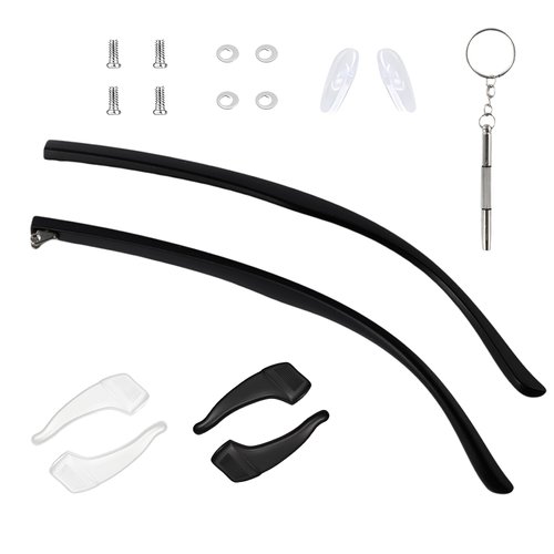 Glasses Arm Replacement Universal Glasses Arm with Screws, Easy to Replace, Washers, Screwdriver, Nose Pads, 2 Pairs of Non-Slip Glasses Spinning Slides