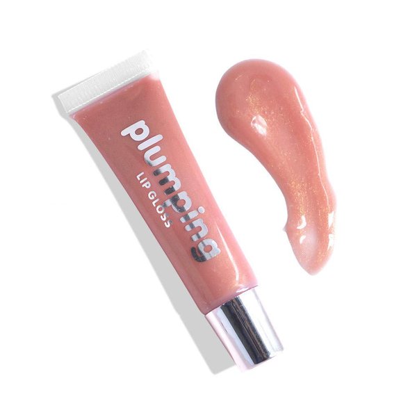 MAEPEOR Plumping Lipgloss 9 Colors Moisturizing Lip Plumper Shiny Jelly Lip Gloss Natural Liquid Lipstick for Women and Girls (Glitter Glossy, 01#Warm Nude)