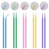 500 PCS Disposable Micro Applicator Brush Bendable Makeup Brush Mascara Brush for Eyelash Extensions, 5 Colors (Head Diameter: 2.5/2.0/1.5 mm)