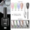 MIZHSE Universal Silver Cat Eye Gel Nail Polish, Magnetic Gel Polish Shiny Glitter Nail Gel with Magnet Stick, 10 ml Galaxy Cateye Nail Polish Soak Off UV/LED Nail Art Salon Manicure DIY at Home