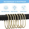 Goowin Shower Curtain Rings, 12 Pcs Shower Curtain Hooks, Oval Snap Shower Rings for Curtain, Metal Gold Shower Curtain Rings Rust Proof, Glide Smoothly Shower Hooks for Shower Curtain Rod (Gold)
