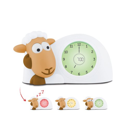 Zazu Sam The Lamb Clock - Sleep Trainer Clock & Nightlight for Kids | Light Up Alarm Clock | Helps Teach Your Child When to Wake up with Visual Indicators | Adjustable Brightness | Auto Off