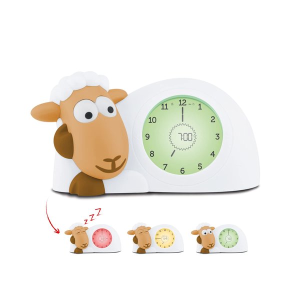 Zazu Sam The Lamb Clock - Sleep Trainer Clock & Nightlight for Kids | Light Up Alarm Clock | Helps Teach Your Child When to Wake up with Visual Indicators | Adjustable Brightness | Auto Off