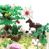 Farm Animals Building Blocks Toys Garden Park Trees and Flowers Classic Botanical Accessories Bricks for Boys Girls Kids Age 6+ Gifts（Include 1 Pcs 10" x 10" Base Plate