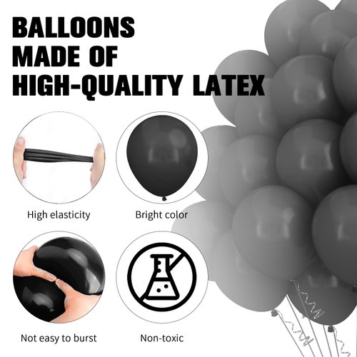 Halloween Balloons Black Balloons 12 Inch 60PCS Party Decorations Halloween Balloon Arch Kit Halloween Balloons Decorations for Halloween Party Decorations Birthday Graduation Bachelorette Supplies