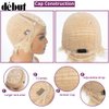 DÉBUT Human Hair Pixie Wig Side Part Lace Front Wigs with Side Fringe Swept Bangs Short Pixie Cut Wig 613 Color
