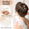 JIEYAO 18 Pcs Wedding Pearl Hair Pins, Pearl Hair Accessories, Bridal Pearl Bobby Pins U Shape Pearl Rhinestone Hair Barrette Bridal Hair Clips Decorative for Bride Bridesmaid Women Girls(Gold)