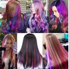 Fcysws 12PCS Red Blue Pink Purple Clip in Hair Extensions 21 Inch Heat-Resistant Synthetic straight Hair Extensions for Women Girls Gift Multi-Colors Party Highlights Clip in Synthetic Hairpiece