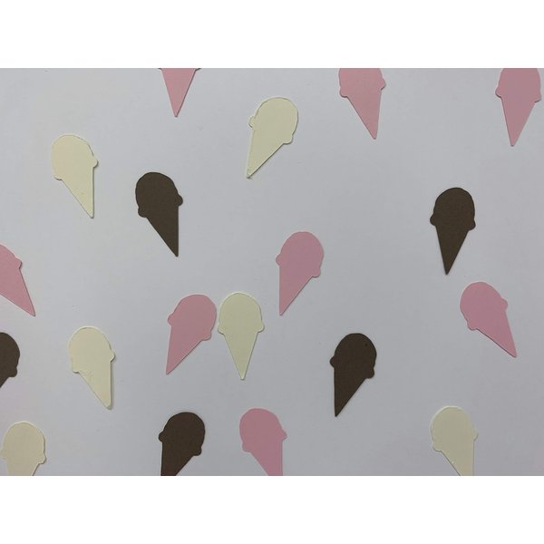 Pink, Brown, and Cream Ice Cream Confetti - Neapolitan Ice Cream Confetti - Ice Cream Decorations - Summer Party Decorations - 300 pieces