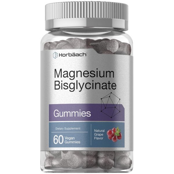Horbäach Magnesium Bisglycinate Gummies | 60 Count | Vegan, Non-GMO, Gluten Free Supplement