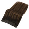 Sunny Wire Hair Extensions Real Human Hair Brown Ombre Fishing Wire Human Hair Extensions Darkest Brown to Medium Brown Balayage Invisible Wire Hair Extensions Brown Long Hair Extensions 20In 100G