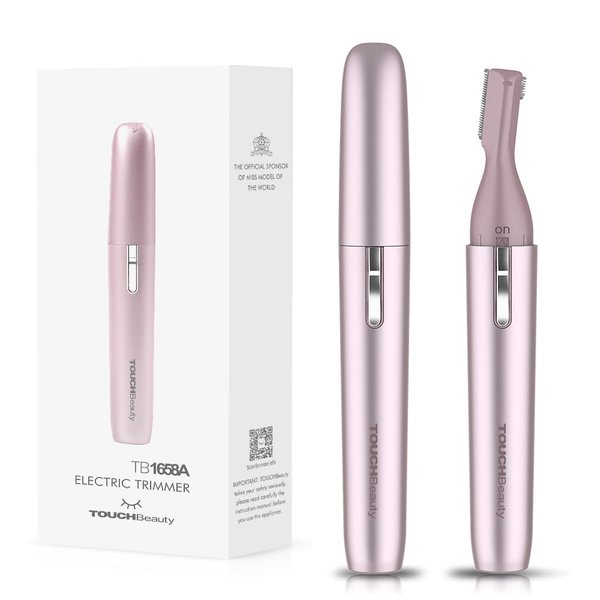 TOUCHBeauty Facial Hair Trimmer Eyebrow Shaper Wet & Dry Hair Removal for Face Legs Battery Powered Upgraded(Rose Gold)