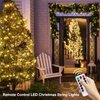 DBFAIRY 2 Pack-16.4ft Outdoor Christmas Tree String Lights 50 Warm White LEDs Battery Operated with Remote Control Green Cable 8 Modes Changing for Bedroom Party Xmas Patio Decor