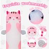 MIAOHAHA Long Plush Toy Cat Pillow Cute Plush Cat Toy Doll Stuffed Animal Cat Hugging Pillow for Sleeping Gift for Kids and Girls(Pink,50cm/19.6in)