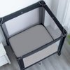 Square Playard/Playpen Fitted Sheets, Perfect for New Room2 / TotBloc Portable Playard, 2 Pack, Ultra Soft Microfiber, Fitted Playpen Sheet, Grey.