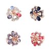 Ruihfas 4Pcs Cute Mini Crystal Bangs Clips Claws Rhinestone Flower Hair Claw Clip Pin Barrette for Girls Women 1.06×0.79 inch