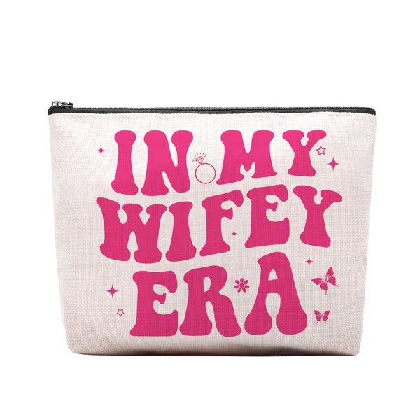 CEASQVAA Bride Gifts Makeup Bag, Engagement Gifts for Her, Bride to Be Gifts, Bridal Shower Bachelorette Gifts for Bride, In My Wifey Era Makeup Cosmetic Zipper Bag Pouch