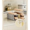 3-Tier Slide Egg Holder for Refrigerator, Detachable Egg Storage Organizer with 7° Slope Design - Automatic Rolling Egg Dispenser, Space-Saving Single Row Fridge Organizer (Cream)