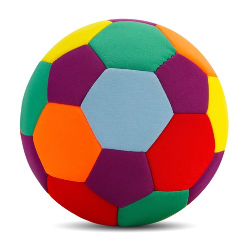 LINKBOY Soft Soccer Ball with Pump, Colorful and Safe Ball for Indoor Fun or Practice Outside – Size 4