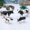 DOYIFun Realistic Farm Cow Model Figures Toy Set, 4pcs Farm Cow Family Figurines Collection Playset, Farm Meadows Pasture Cow Statues Preschool Educational Learn Cognitive Toys