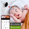 FOUKWAKC Baby Monitor with Camera and Audio, 2K WiFi Indoor Video Baby Camera with Mount, Motion & Cry Detection, Temp & Humidity Sensor, Night Vision, 2 Way Audio, 4 Lullabies, APP Control