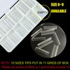 INENK Flattened No C Curve XXL Square Nail Tips, Clear Half Cover Tapered Square Straight Nail Tips Flat for Acrylic Nails Salons and DIY with a Box(10 Sizes 500PCS)