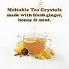 Pocas Honey Ginger Tea - Instant Tea Powder Packets with Mint & Ginger Honey Crystals Tea, Non-GMO/Gluten Free/Caffeine Free Tea, 20 Count (Pack of 2)