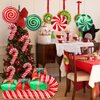 YUJUN 30Pcs Christmas Balloons Decoration Set, Candy Cane Gift Box Mylar Foil Balloons for Christmas New Year Candies Xmas Theme Party Decorations