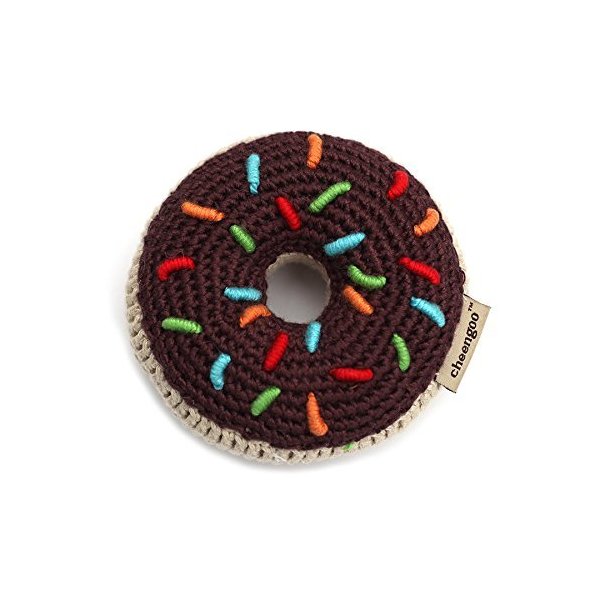 Cheengoo Organic Bamboo Crocheted Chocolate Donut Rattle