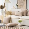 Home Brilliant Throw Pillow Covers 18x18 Lined Linen Square Pillow Covers for Couch Sofa Spring Decor, Set of 4, Light Linen, 18 inch