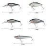 Dr.Fish 5 Pack Crankbait Lipless Minnow VIB Hardbait Sinking Bass Lure Plug Pencil Bait Chrome Laser Painting 3D Eyes Rattle Balls Treble Hook Split Ring Tackle Box Freshwater Shad Perch Walleye