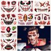 Zienlay Halloween Zombie Temporary Tattoos 74Pcs, Waterproof Horror Fake Scars Body Face Wound Stitch Prank Bloody Tattoo Stickers for Chucky Costume Vampire Masquerade Scary Party Women Men Makeup