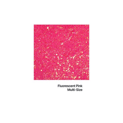 Hemway Ultra Sparkle Glitter - Multi-Size Chunky Fine Cosmetic Glitter Mix for Body Face Hair Eye Nail Art Festival, Crafts for Tumbler Resin Decorations - Fluorescent Pink - 100g / 3.5oz