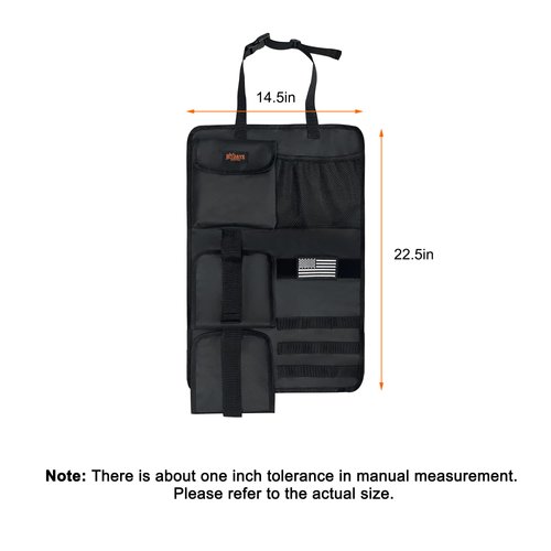 MYDAYS 2 Pack Tactical Seat Back Gun Rack, Camo Front Seat Gun Organizer with Molle Panel Vehicle Gun Holder for Hunting Rifles/Shotguns (Black)