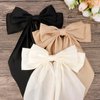 VELSCRUN Hair Bows for Women - 3Pcs Big Hair Clips in White, Black, Brown - Silky Satin Hair Barrettes with Oversized Long Tail - Hair Accessories for Long Hair, Curly, Wavy, Fine, Thick - Gift