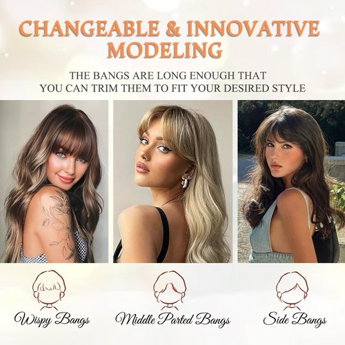 ISTGIFT Hair Toppers for Women with Thinning Hair, 360° 3D Hair Topper with Bangs Hair Clip 20 Inch Toppers Hair Pieces for Women Long Curly Wavy Hair Topper Wiglet (Ombre Blonde, 20 Inch)