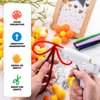 YHMQDU Pom Poms Set 460 PCS Orange Crafts Fuzzy Balls with Glue Gun for Autumn Thanksgiving Christmas DIY Arts and Craft Making Decorations
