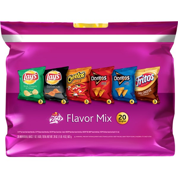 Frito-Lay Chips and Snacks Flavor Mix Variety Pack, 20 Count,Pack of 1