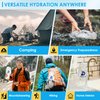 Dunkive Filter Collapsible Water Bottles, 1L Canteens (32oz), Foldable Water Container for Traveling, Hiking, Camping, Backpacking - Lightweight, Reusable, Clear Design(4 Pack)