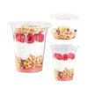 [50 Sets]12 Oz Clear Plastic Parfait Cups with Lids & Inserts, Disposable Dessert Cups Reusable Clear Plastic Cups with Lids Leak Proof & Portable for To Go Dips & Veggies Cereal Yogurt Parfait Fruits