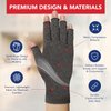 Doctor Developed Arthritis Gloves For Women & Men - Compression Fingerless Gloves - Compression Gloves For Pain Relief, Arthritic Joint Relief & Carpal Tunnel With Dr Handbook Grey, XL